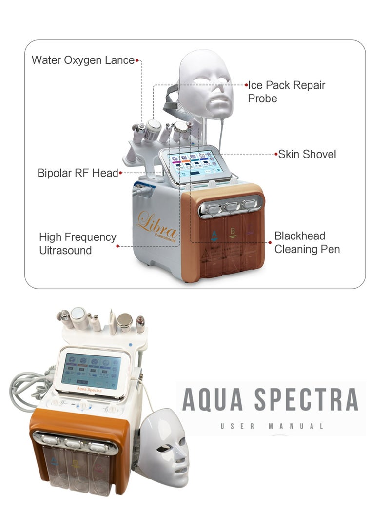 Libra 7 in 1 Facial Steamer Hydrogen Oxygen Beauty Machine Face Care Machine for Home and Beauty Salons Use - Image 4