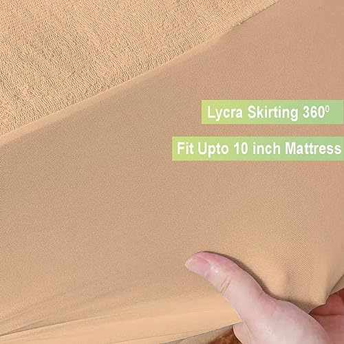 AVI Cotton Feel Terry Soft Waterproof Bed Mattress Protector Super King Size 84x78 inch | Breathable Elastic Fitted Mattresses Cover for Super King Size Bed (7x6.5 ft, Beige, Fit On 2-10 Inch) - Image 3