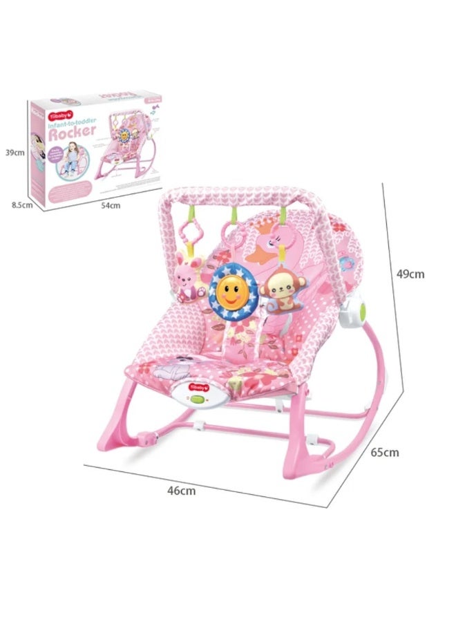 Rocking chair and musical toy for children with hanging toys – comfortable rocker with vibrations and music - Image 2