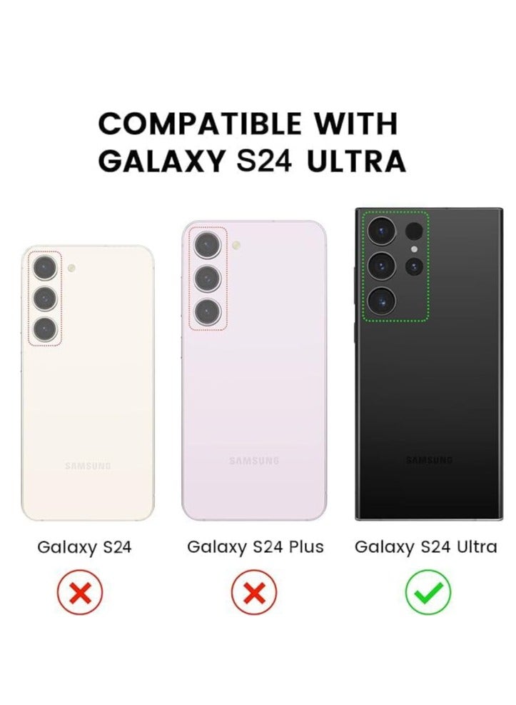 ELTRAZONE (3+2PCS) for Samsung Galaxy S24 Ultra 5G Camera Lens Protector, 9H Tempered Glass Camera Cover Screen Protector Metal Individual Ring [Installation Tray][Removal tool][Case Friendly] (Black) - Image 2