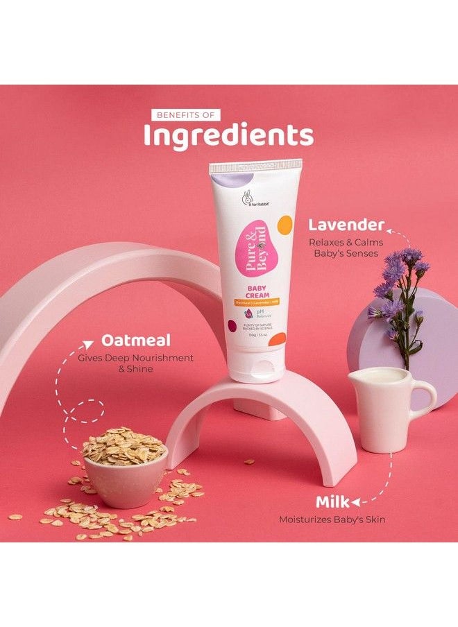 R for Rabbit - كريم الأطفال 100 جرام من Pure & Beyond للأطفال مرطب للوجه والبشرة بالشوفان واللافندر والحليب - Image 1
