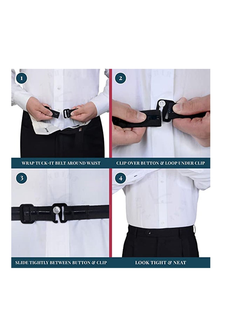 SYOSI - Upgrade Men Shirt Stays Shirt Lock Belt, Belt Style Shirt Stays, Adjustable Elastic Shirt Holder Keeps Shirt Tucked in for Police Military(Select Series) - Image 1