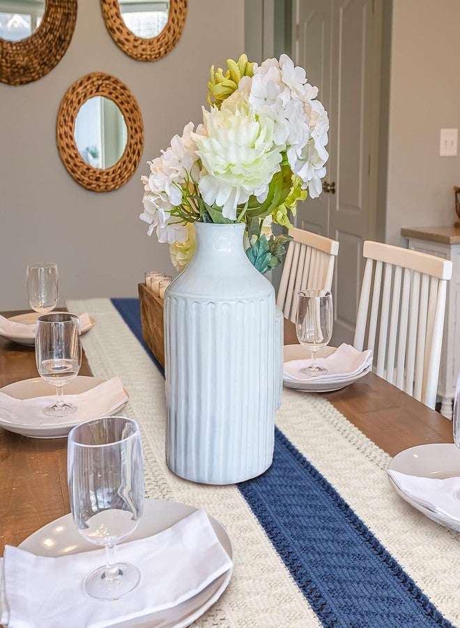 duduta Navy Blue Boho Macrame Table Runner 72 inches Long, Rustic Farmhouse Dresser Covers with Tassels Home Coffee Table Decor - Image 5