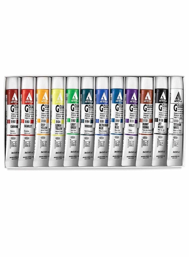 Holbein Acryla Gouache 20ml Lesson Set of 12 - Image 2