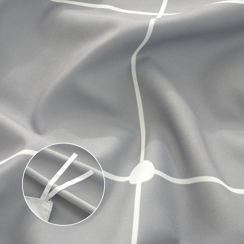 PHF 3 Piece Ultra soft Plaid Pattern Duvet cover Set in King Size, set includes 1 x duvet cover 220cm x 230cm + 2x 50cm x 75cm Pillowcases, Grey - Image 3