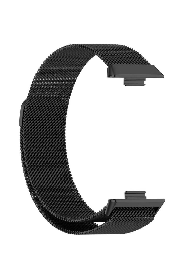 Generic - Magnetic Strap For Huawei Watch Fit3 Stainless Steel Milanese Loop For Huawei Watch Fit3 Wristband Bracelet Accessories (Black) - Image 1