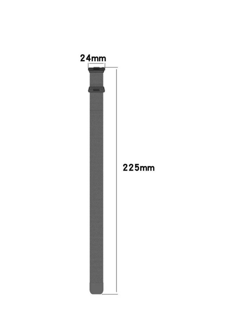 Generic - Magnetic Strap For Huawei Watch Fit3 Stainless Steel Milanese Loop For Huawei Watch Fit3 Wristband Bracelet Accessories (Black) - Image 1