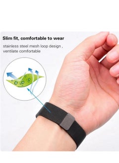 Generic Magnetic Strap For Huawei Watch Fit3 Stainless Steel Milanese Loop For Huawei Watch Fit3 Wristband Bracelet Accessories (Black)  - Image 5