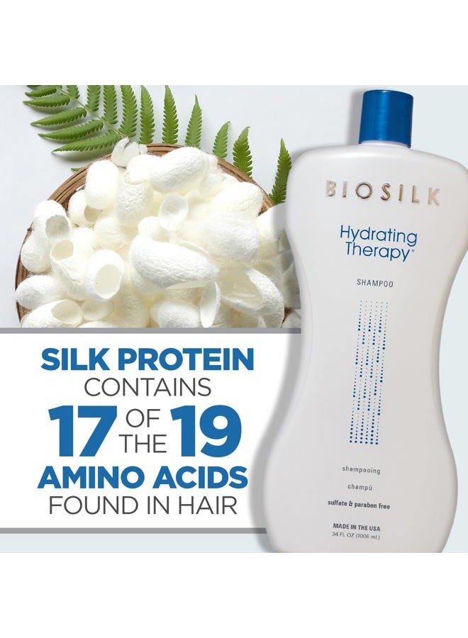 BIOSILK Hydrating Shampoo, Replenishes Hair Moisture For Strong, Smooth Hair, Sulfate, Paraben, & Cruelty-Free, 34 Oz - Image 5