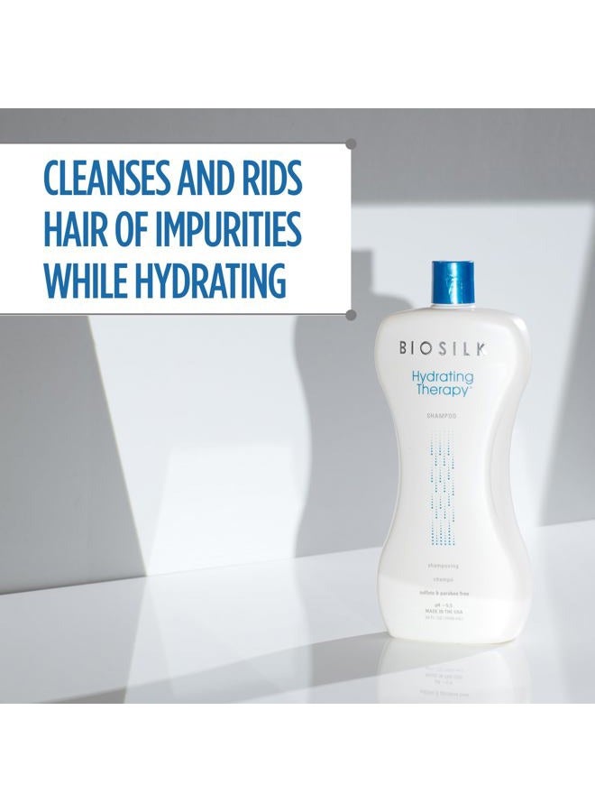 BIOSILK Hydrating Shampoo, Replenishes Hair Moisture For Strong, Smooth Hair, Sulfate, Paraben, & Cruelty-Free, 34 Oz - Image 2