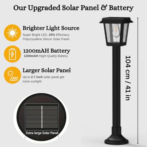 XERGY® Solar Outdoor Waterproof Pathway Lights, LED Solar Lights for Garden, Solar Walkway Lamp Lights Maintain 10 Hours of Lighting for Your Garden, Landscape, Path, Yard, Bolcany, Driveway - Image 5