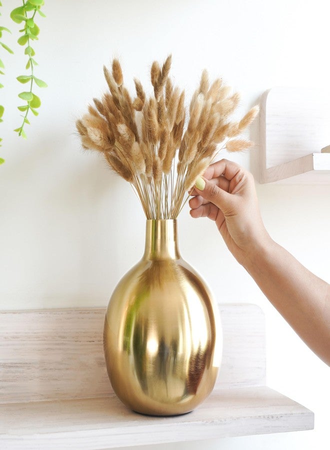 BEHOMA Glossy Golden Metal Flower Vase for Home & Office Décor | Table Decorative Flower Pot for Living Room, Dining Table | Gift for Birthday & Wedding Anniversary | 1Pcs (8") (Flower not Included) - Image 2