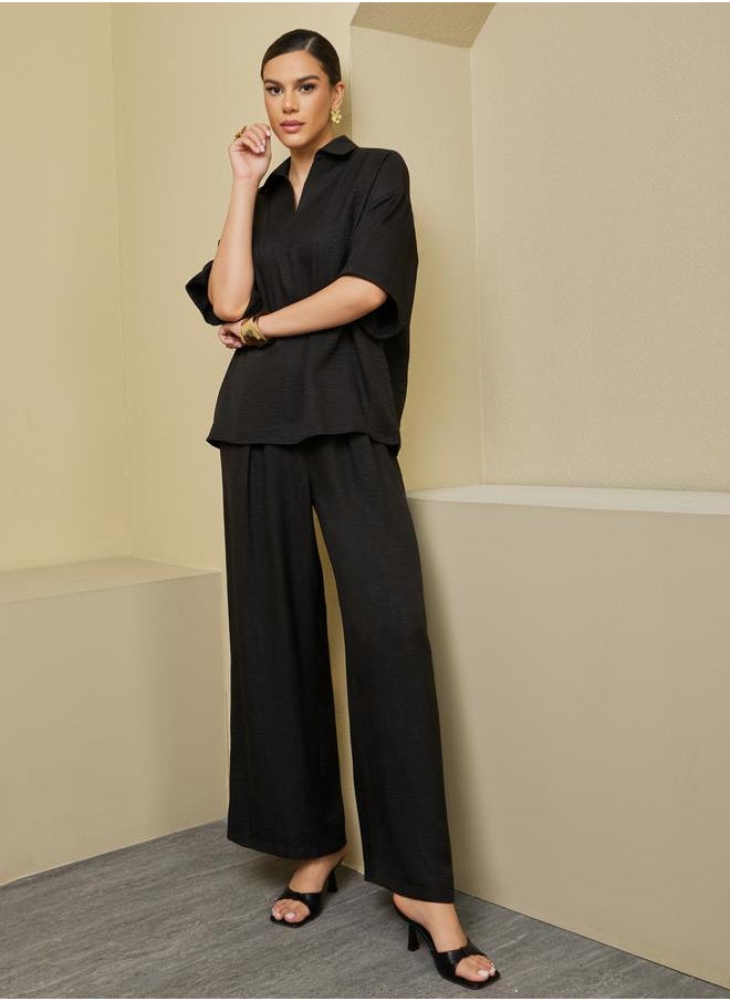 Oversized Short Sleeve Top with Wide Leg Pants Modest Set - pzsku/Z49C3D0EFDDEEA6BB00FEZ/45/_/1738970525/0779a0d1-1011-45a5-bd30-1ecb9dd8ae02