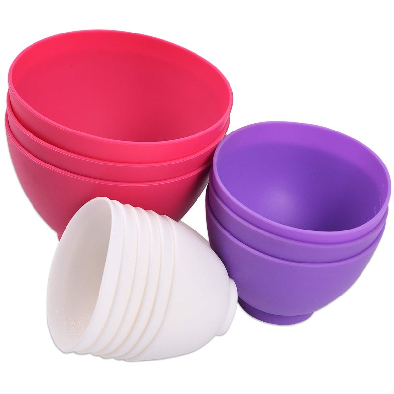 Goalfly 12 Pcs Silicone Mixing Bowls Set Sizes 014 027 049 QT Flexible for Kitchen Melting Chocolate Icing Cooking Prepping Food