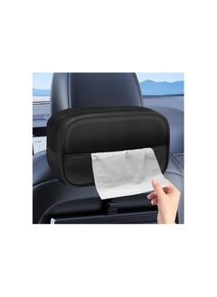 Generic HINGTAI Large Car Tissue Holder, Tissues Boxes Premium Pu Leather Car Accessories Interior Tissue Box Visor Tissue Holder for car, Suitable for Car Back Seat Tissue Holder in Car Napkin Holder(Black)  - Image 1