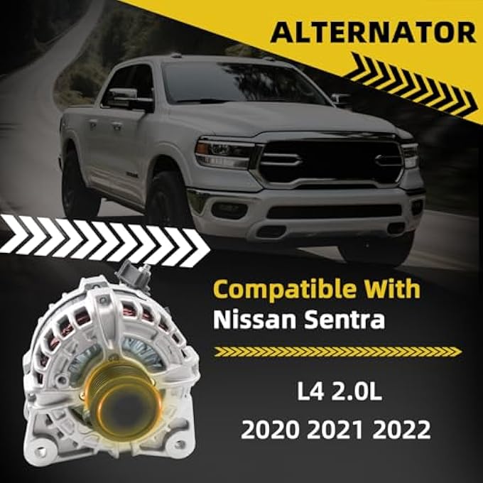 HXYBBGS 23100-6LB0A 12V 120AMP Alternator Compatible With Nissan Sentra 2020-2022 L4 2.0L - Image 2