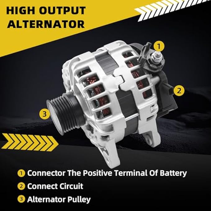 HXYBBGS 23100-6LB0A 12V 120AMP Alternator Compatible With Nissan Sentra 2020-2022 L4 2.0L - Image 4