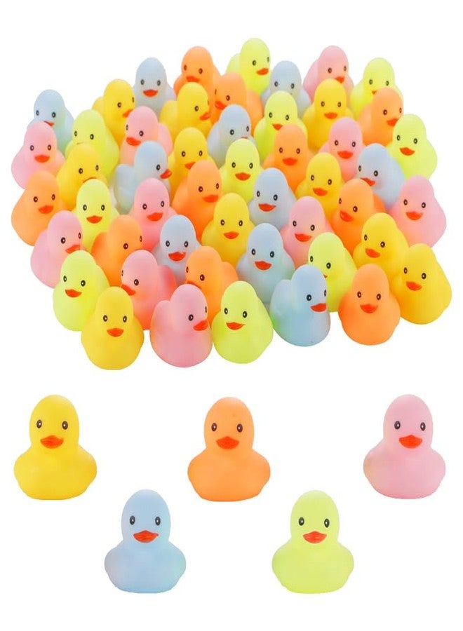 WAMSOLE 50 Pcs Multicolor Mini Rubber Ducks Baby Bath Toy ,Children Squeak and Float Colored Small Ducks in Bulk Toddlers Shower Duck Decorations Party Favors - Image 1