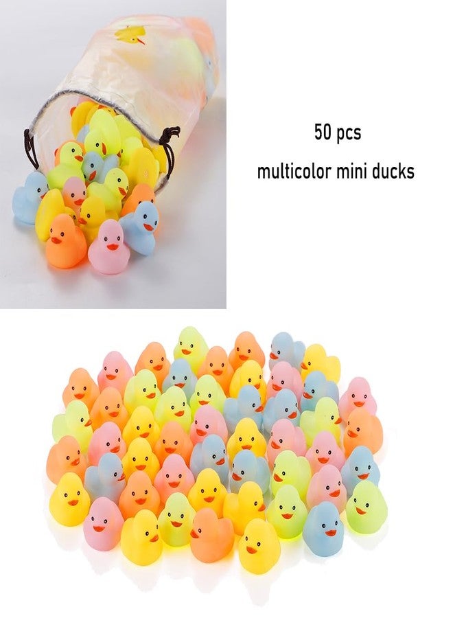 WAMSOLE 50 Pcs Multicolor Mini Rubber Ducks Baby Bath Toy ,Children Squeak and Float Colored Small Ducks in Bulk Toddlers Shower Duck Decorations Party Favors - Image 4