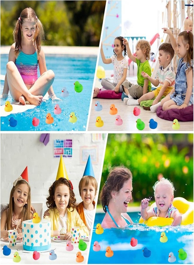 WAMSOLE 50 Pcs Multicolor Mini Rubber Ducks Baby Bath Toy ,Children Squeak and Float Colored Small Ducks in Bulk Toddlers Shower Duck Decorations Party Favors - Image 5