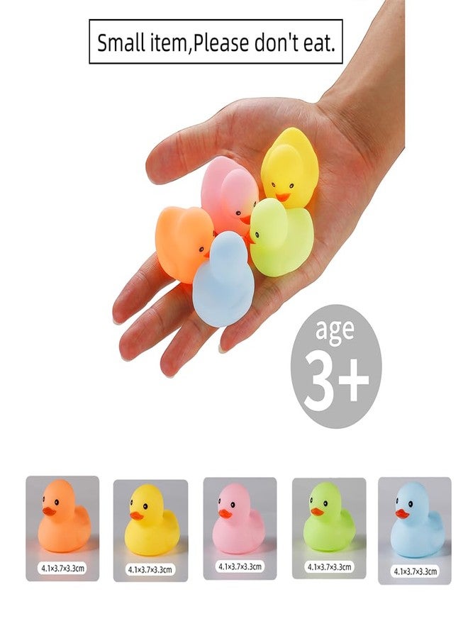 WAMSOLE 50 Pcs Multicolor Mini Rubber Ducks Baby Bath Toy ,Children Squeak and Float Colored Small Ducks in Bulk Toddlers Shower Duck Decorations Party Favors - Image 3