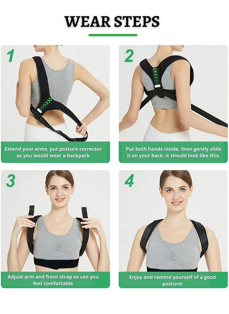QUTOOB - Back Support Brace and Posture Correction Belt, Relieves Pain Stress and Fatigue with Neck Shoulder Clavicle and Spine Alignment, Reshape Your Body With This Back Straightener and Be Attractive, Fit - Image 1