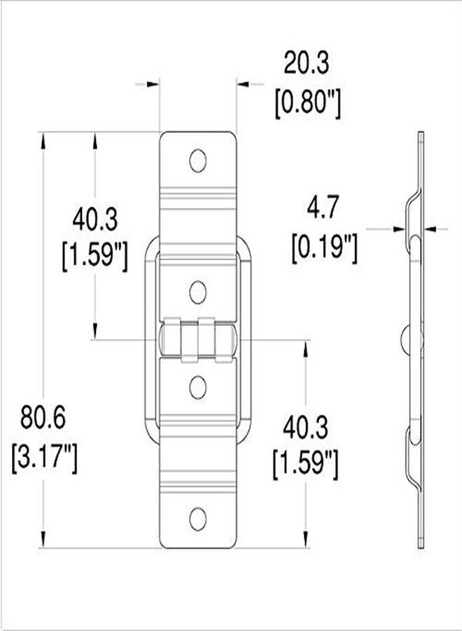 Penn Elcom Small Strut Hinge Set of 8 | Nickel Finish Steel Hinges for Flight Cases, Wooden Boxes, Speaker Corners, DJ Cases & Music System - Image 3