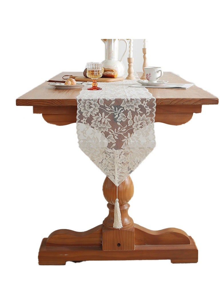Lace sideboard cover cloth household long table runner table cloth American pastoral long table decoration shoe cabinet dustproof cover towel 30*180cm - Image 4