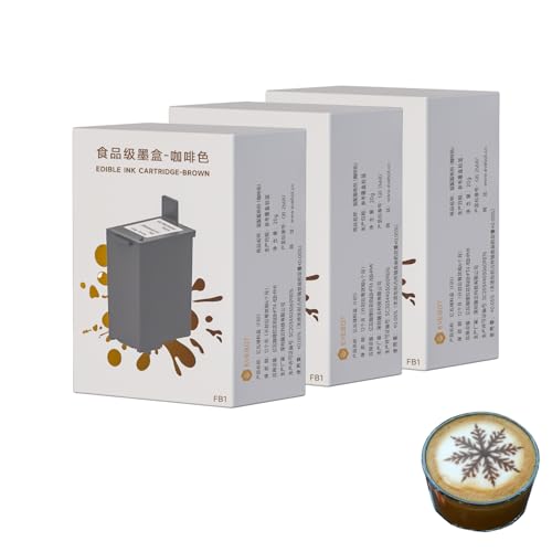 EVEBOT Coffee Latte Art Printer FancyBox Replacement for EB-FT4 and EB-FM1, Printing Pattern on Cappuccino Cocktail Macaron Cake, Brown FancyBox 3PCS - Image 1