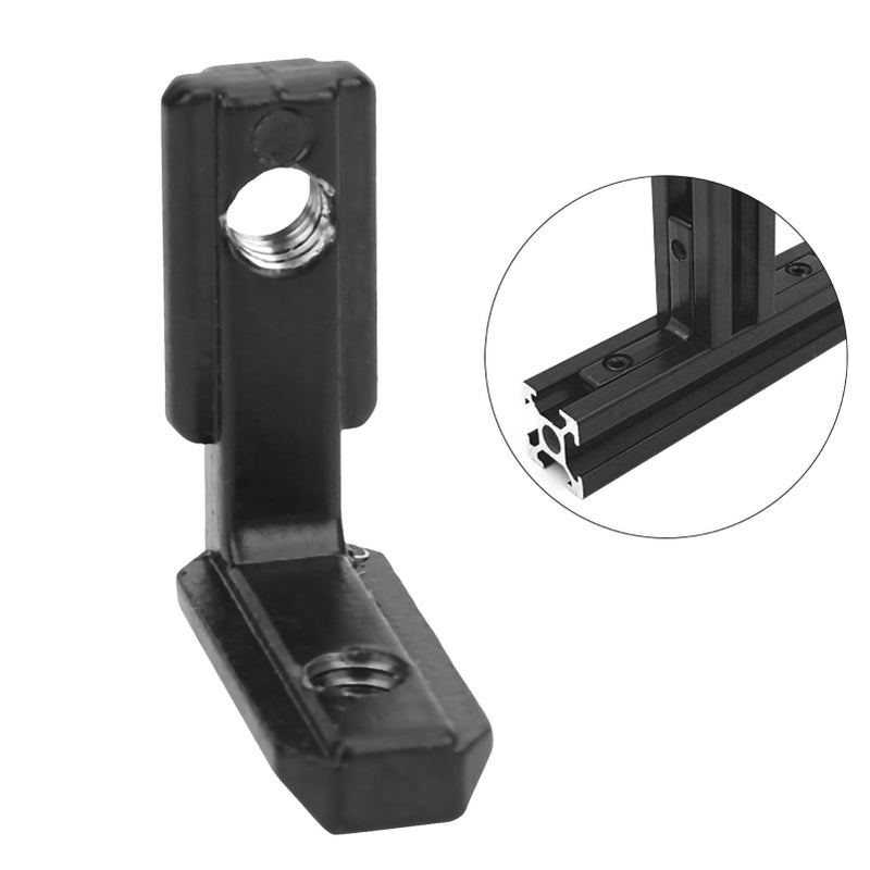 10Pcs T Slot L shape Carbon Steel Interior Corner Connector Joint Bracket Black(2020 ) - Image 1