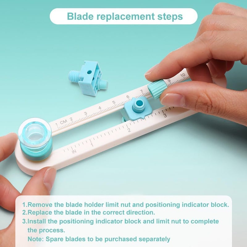 Excefore Circle Cutter, Circular Rotary Cutter for Paper Crafts Scrapbooking (Included 3 Blades) - Image 5