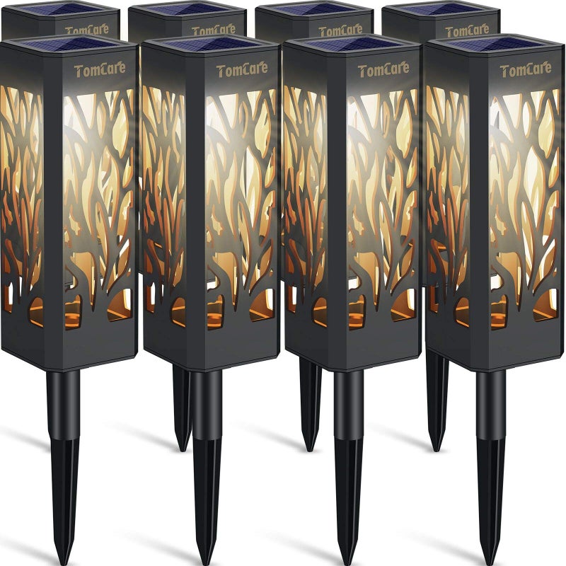 TomCare Solar Lights Outdoor Upgraded Bright Solar Pathway Lights Bigger Size Decorative Solar Waterproof Solar Powered Led Landscape Garden Lighting for Path Yard Walkway, 8 Pack - Image 1