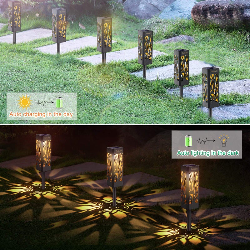 TomCare Solar Lights Outdoor Upgraded Bright Solar Pathway Lights Bigger Size Decorative Solar Waterproof Solar Powered Led Landscape Garden Lighting for Path Yard Walkway, 8 Pack - Image 4