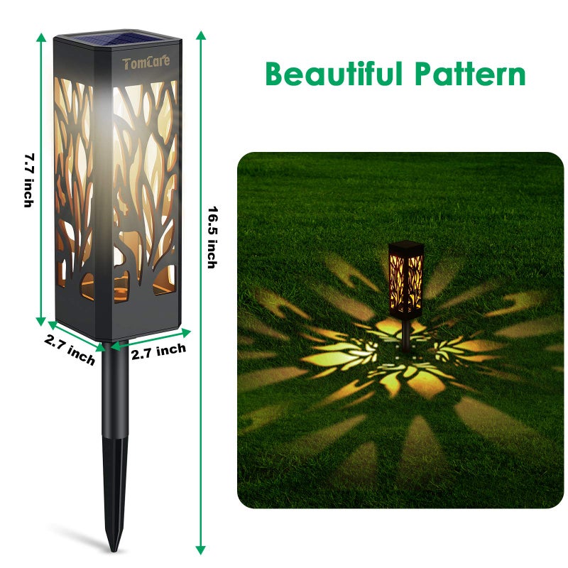 TomCare Solar Lights Outdoor Upgraded Bright Solar Pathway Lights Bigger Size Decorative Solar Waterproof Solar Powered Led Landscape Garden Lighting for Path Yard Walkway, 8 Pack - Image 3