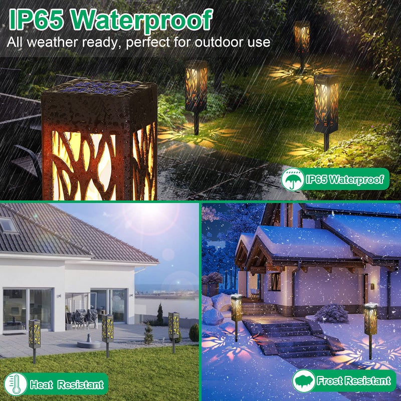 TomCare Solar Lights Outdoor Upgraded Bright Solar Pathway Lights Bigger Size Decorative Solar Waterproof Solar Powered Led Landscape Garden Lighting for Path Yard Walkway, 8 Pack - Image 5