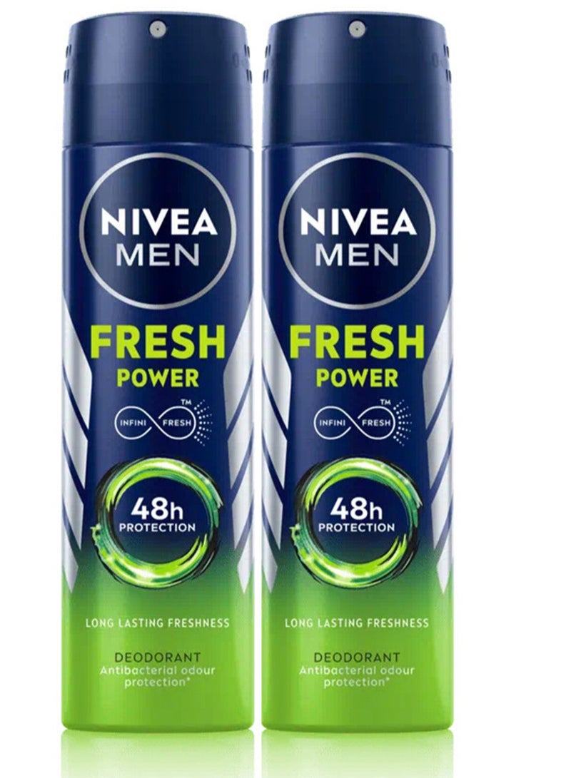 Nivea Pack Of 2 Nivea Fresh Power Quick Dry Deodorant Spray 150 ml - Image 1