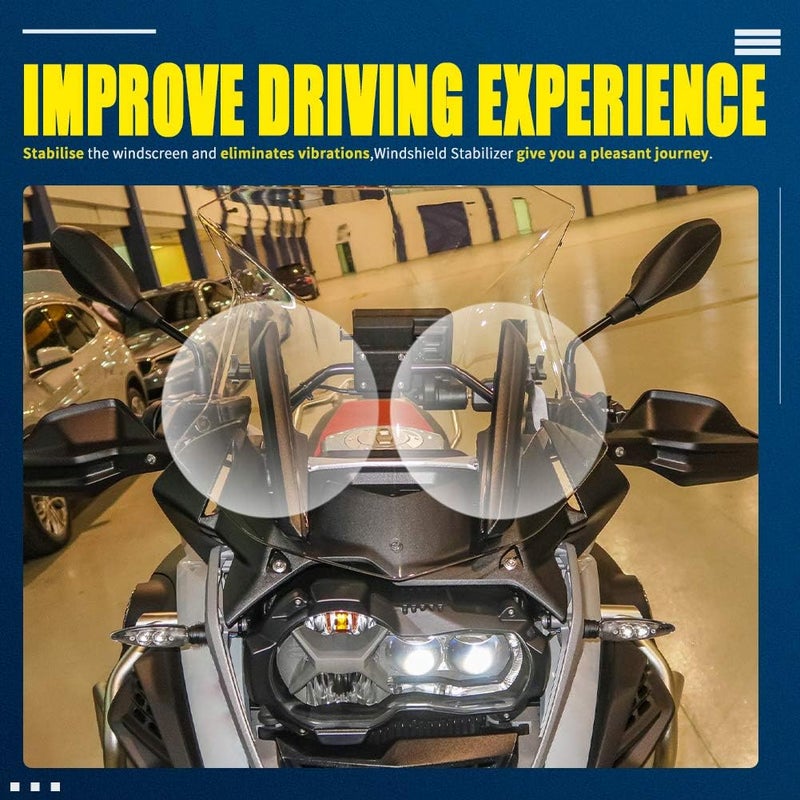Fayedenicy Adjustable Reinforcement Windscreen Stabilizer Kit Windshield Bracket Mount for B.M.W R1200GS LC 2013-2018 R1200 GS R 1200 GS ADV 2014-2018 R1250GS R1250 GS 2018-2022 R 1250 GS Adventure 2019-2023 - Image 3