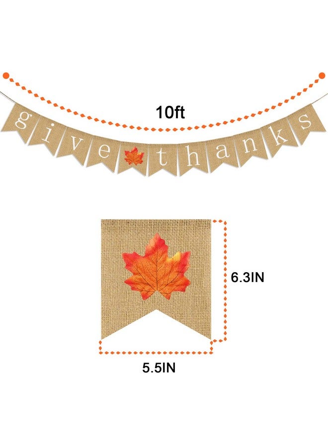 Partyprops Give Thanks Burlap Banner | Thanksgiving Banner Decoration | Thanksgiving Banner Burlap | Thankful Give Thanks Party Home Decoration Supplies - Image 3