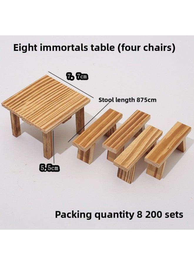 Children's Mini Kitchen Play House Toys Miniature Wooden Cabinet Table And Chair Set Simulation Small Furniture Cabinet Pot Lid-Color:Fruit Square Table