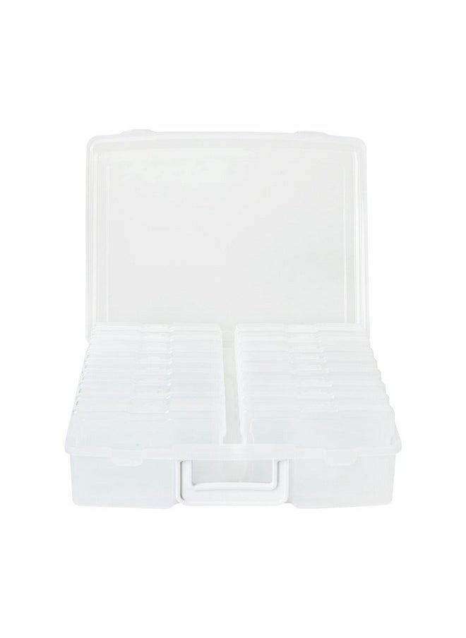 Novelinks novelinks 4" x 6" Photo Organizer Box With Handle - 16 Inner Cases for Picture Storage (White)  - Image 1