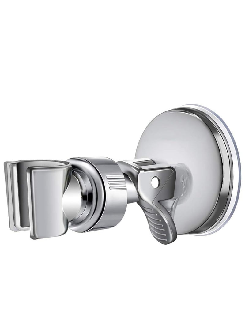 Oasisgalore Silver Adjustable Shower Head Holder with Suction Cup, Removable & Wall-Mounted  - Image 1