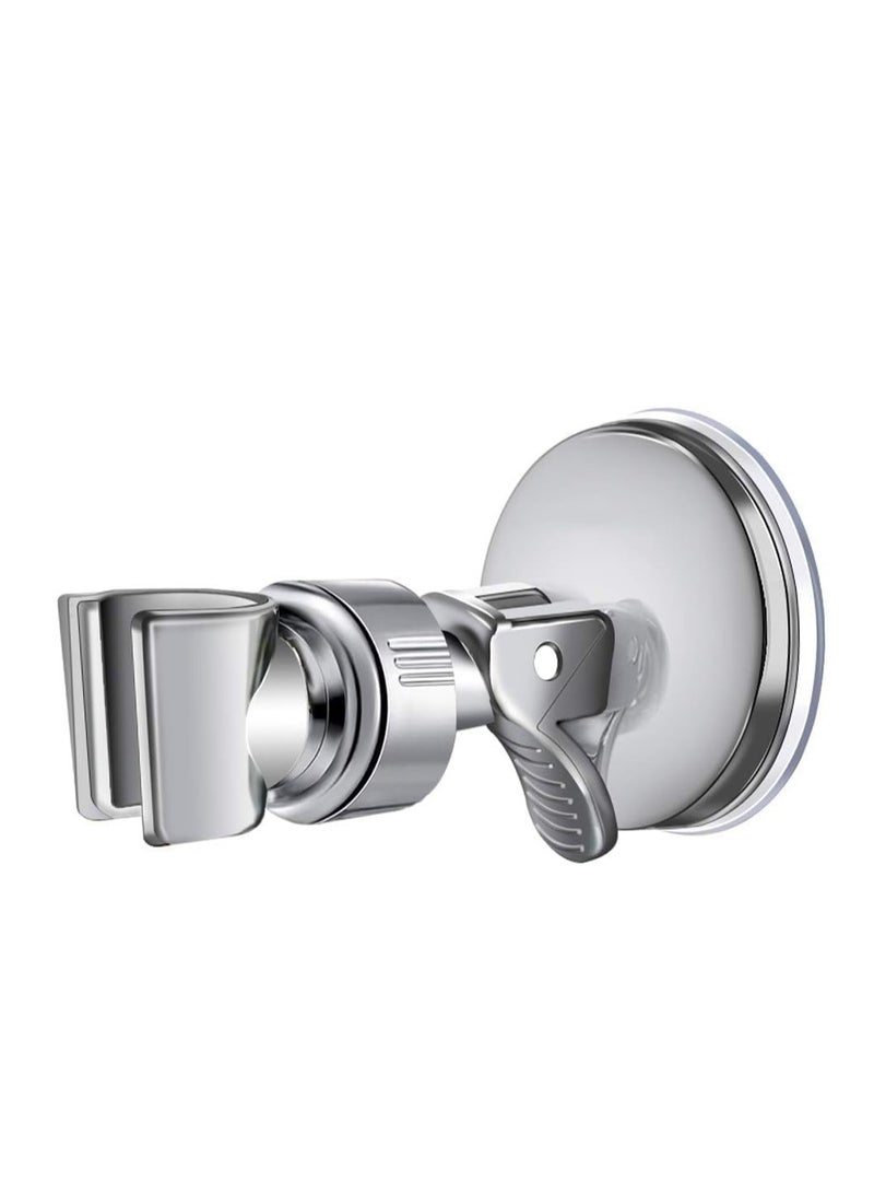 Oasisgalore Silver Adjustable Shower Head Holder with Suction Cup, Removable & Wall-Mounted  - Image 2