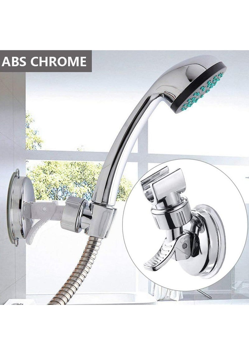 Oasisgalore Silver Adjustable Shower Head Holder with Suction Cup, Removable & Wall-Mounted  - Image 3