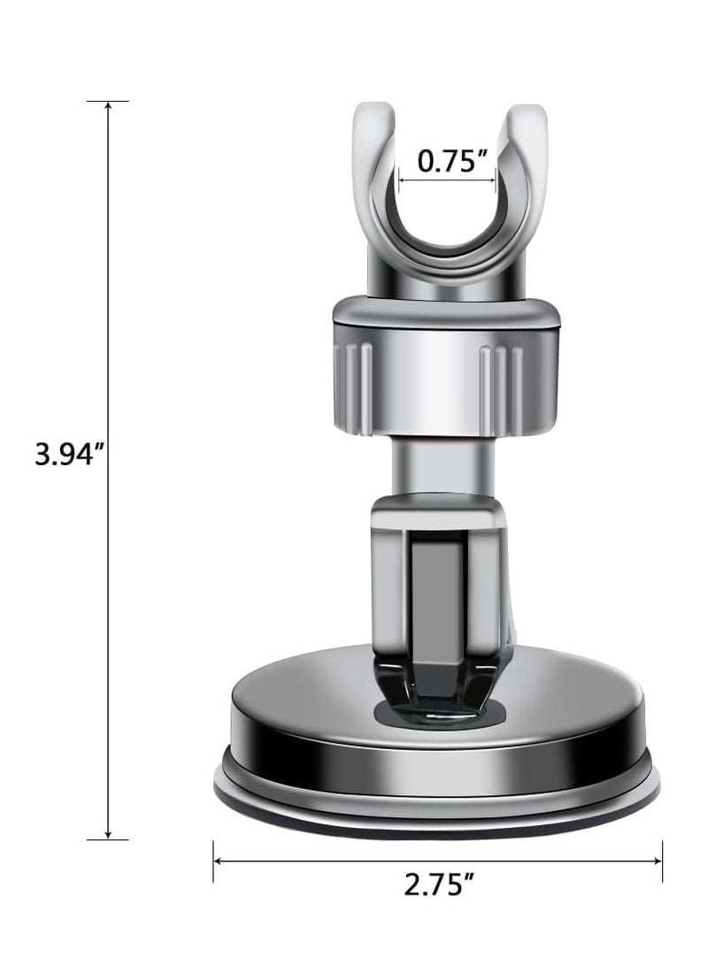 Oasisgalore Silver Adjustable Shower Head Holder with Suction Cup, Removable & Wall-Mounted  - Image 4