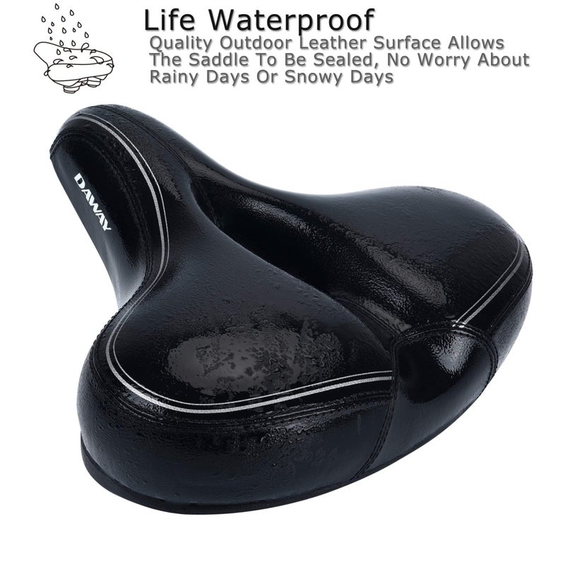DAWAY C30i Comfortable Oversized Bike Seat - Memory Foam Padded Exercise Bicycle Saddle for Peloton, Stationary, Mountain, Road Bikes - Extra Wide Replacement Cushion for Men Women Comfort, Great Gift - Image 5