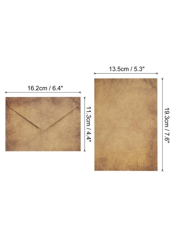 PATIKIL Vintage Gift Card Envelopes Set, 24 Set 150 G V Flap Christmas Card Envelope With Letter Rose Sun Accessories For Birthday Wedding, Retro - Image 2