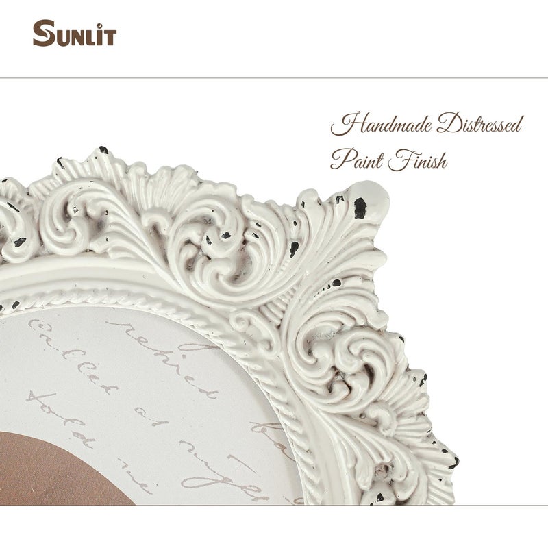 Sunlit Vintage Picture Frame 8x10 Inch  Oval Antique Photo Frames with Glass Front  Luxury Photo Display  Tabletop Wall Hanging  Gift Ideas  White - Image 5