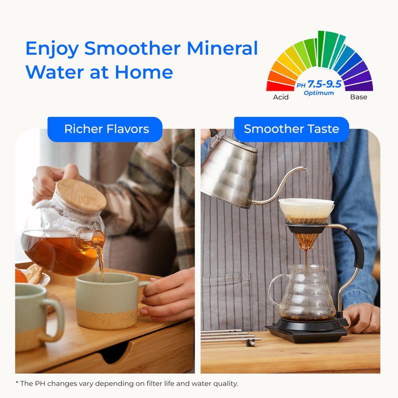 Waterdrop ALK16 Alkaline Water Filter System for Sink, Mineralizing Water, NSF/ANSI 372 Certified, Compatible with Reverse Osmosis Systems, Under Sink Installation - Image 3