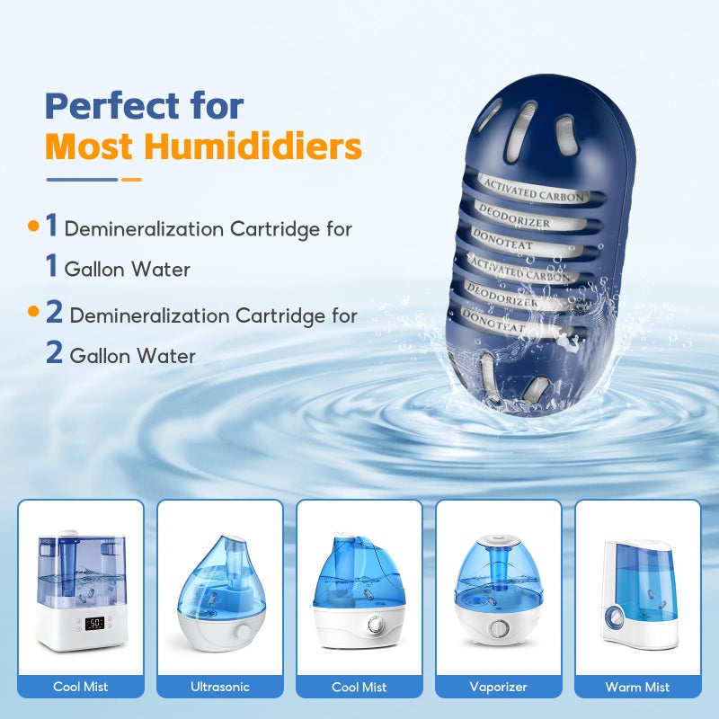 IGNISFLARE 20-Pack Demineralization Cartridge for HoMedics Ultrasonic Humidifiers, Reduce White Dust, Pufifies Water, Filters Mineral Deposits, Prevents Hard Water Build-Up - Image 2