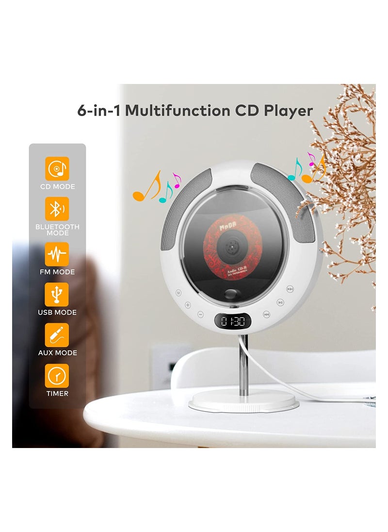 Generic - Wall CD Player For Home Bluetooth CD Player With Speakers FM Radio With LED Screen Supports CD Bluetooth FM Radio U Disk AUX Timer - Image 1